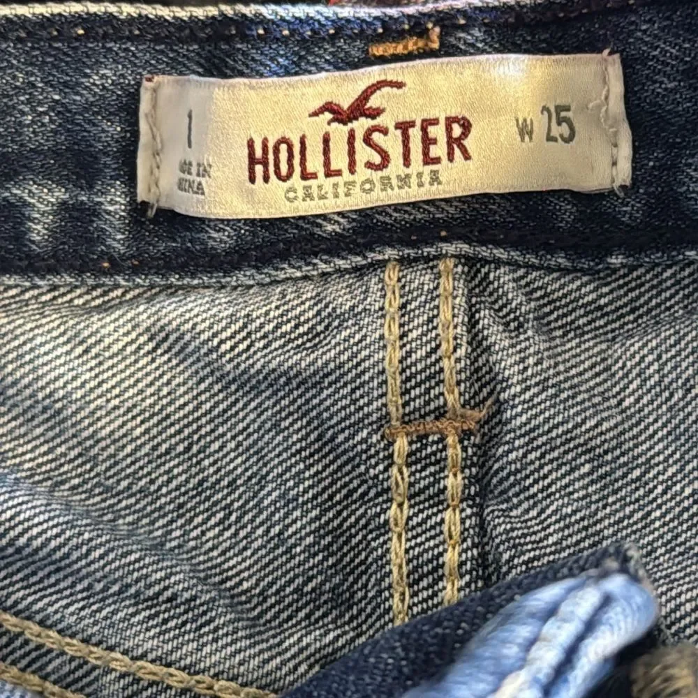 Hollister Y2K girly Distressed Blue Denim cutoff shorts size 25 spring‎ - Picture 8 of 9